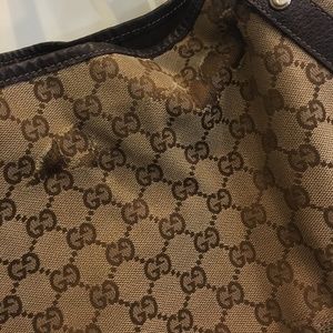 Abbey Signature Gg Hobo 866300 Brown Monogram